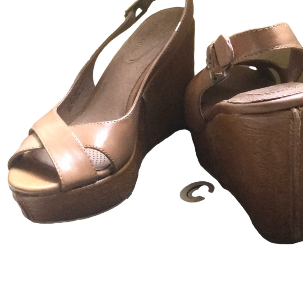 Corso Como slingback wedges caramel